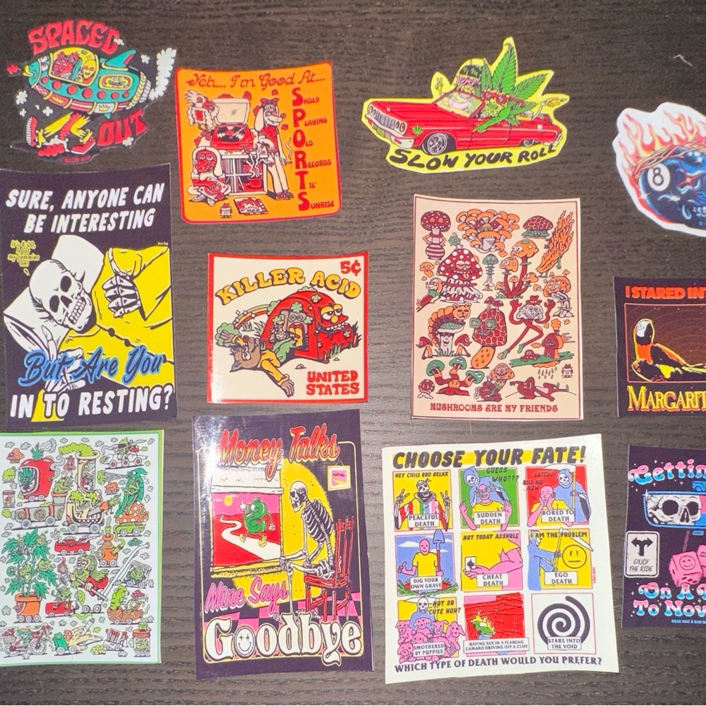 Skate snowboard stickers pack (12 stickers)